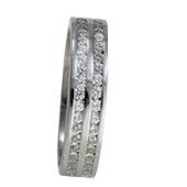 Aliança de aço para namoro - 5 mm - com pedras