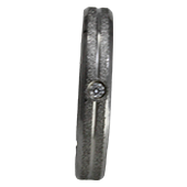 Aliança de aço para namoro - 4 mm - com pedra