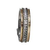 Aliança de aço para namoro com pedra - 6 mm