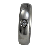 Aliança de aço para namoro - 5 mm - com pedra