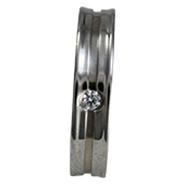 Aliança de aço para namoro - 5 mm - com pedra