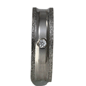 Aliança de aço para namoro - 6 mm - com pedra