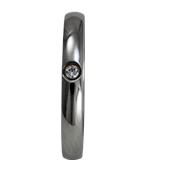 Aliança de aço para namoro - 3 mm - com pedra