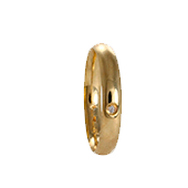 Aliança folheada para noivado ou casamento - 4 mm - com pedra