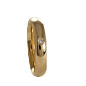 Aliança Folheada para noivado ou casamento - 5 mm - com pedra