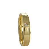 Aliança Folheada para noivado ou casamento - 4 mm - com pedra