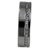 Aliança de aço para namoro - 6 mm - com pedra