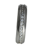 Aliança de aço para namoro - 5 mm - com pedra