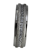 Aliança de aço para namoro - 6 mm - com pedras