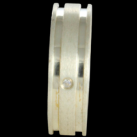Aliança de prata 925 para namoro - 6 mm - com pedra