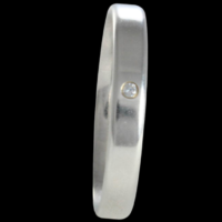 Aliança de prata para namoro - 3 mm - com pedra