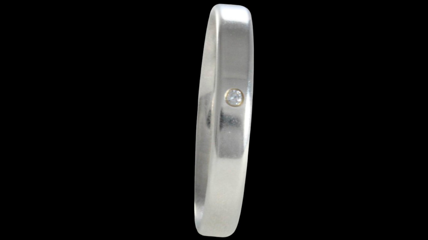 Aliança de prata para namoro - 3 mm - com pedra