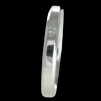 Aliança de prata para namoro - 3 mm - com pedra