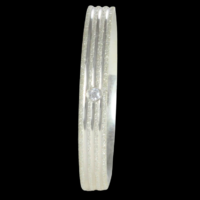 Aliança de prata 925 para namoro - 3 mm - com pedra