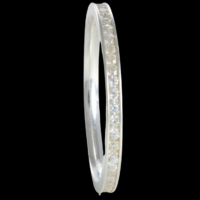 Aliança de prata para namoro - 2 mm - com pedra