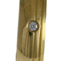 Aliança para noivado ou casamento de moeda - 6 mm - com pedra - redonda