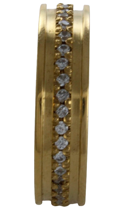 Aliança para noivado ou casamento de moeda - 6 mm - reta - com pedra