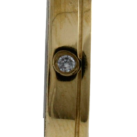 Aliança para noivado ou casamento de moeda - 4 mm - com pedra