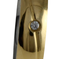 Aliança para noivado ou casamento de moeda - 6 mm - com pedra
