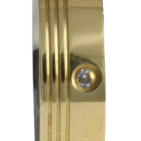 Aliança para noivado ou casamento de moeda - 6 mm - com pedra - reta