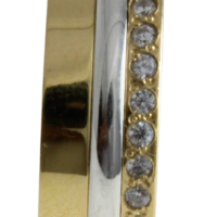 Aliança para noivado ou casamento de moeda -  7 mm  - com pedra