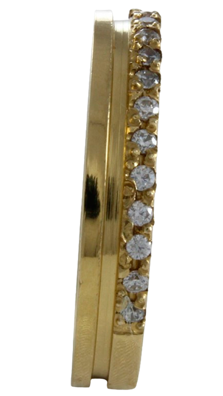 Aliança para noivado ou casamento de moeda - 4 mm - com pedras