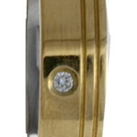 Aliança para noivado ou casamento de moeda - 6 mm - com pedra