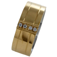 Aliança para noivado ou casamento de moeda - 8 mm - com pedras