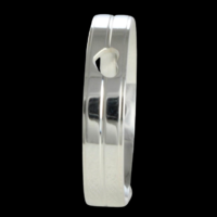 Aliança de prata 925 para namoro - 4 mm - com coração vazado