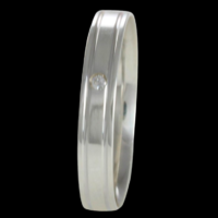 Aliança de prata para namoro - 3 mm - com pedra