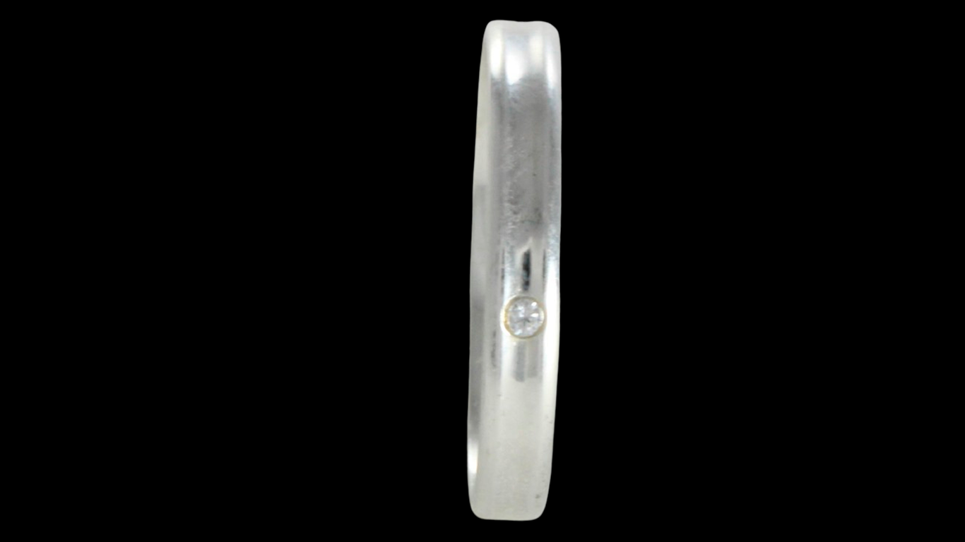 Aliança de prata para namoro - 3 mm - com pedra
