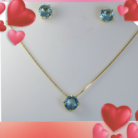 corrente folheada 45 cm com zircônia azul