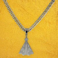 Corrente de aço masculina 50 cm com pingente Nossa Senhora Aparecida