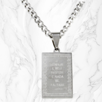 Corrente de aço masculina 50 cm - pingente placa