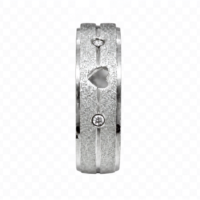 Aliança de prata 925 - 6 mm - com coração e pedras